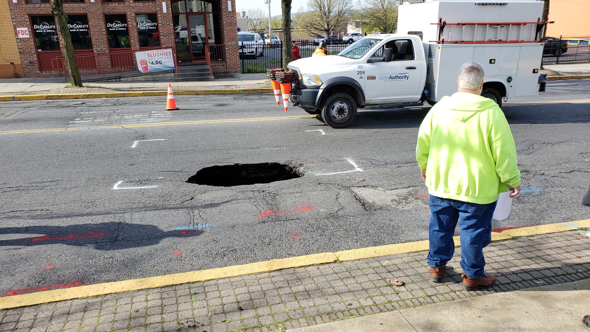 Sinkhole Penn Street and Third Street Reading